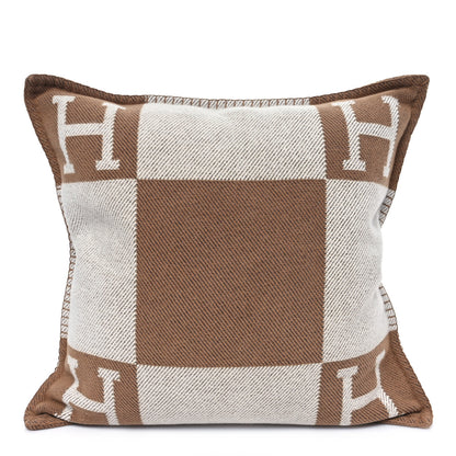 Hermes Wool Cashmere Avalon Pillow PM Ecru Camel 1 of 3