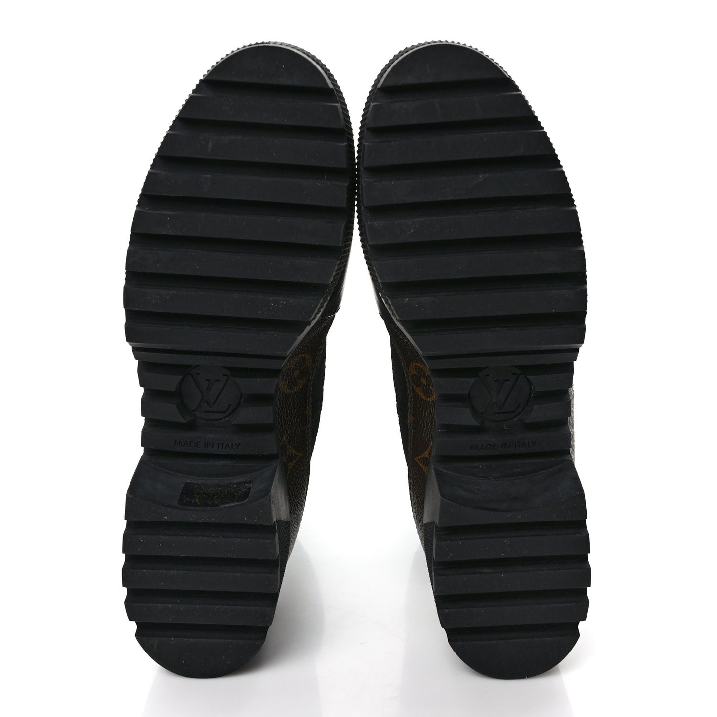 Suede Calfskin Monogram Laureate Platform Desert Boots 40 Black