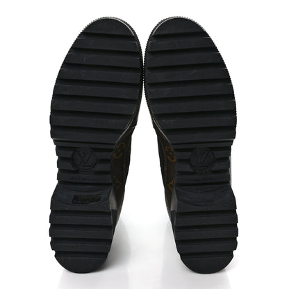 Louis Vuitton Suede Calfskin Monogram Laureate Platform Desert Boots 40 Black 5 of 7