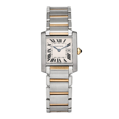 Cartier Stainless Steel 18K Yellow Gold 25mm Tank Francaise Quartz Watch 1 of 4
