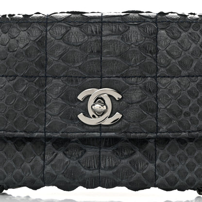 Chanel Snakeskin 3 Chain Flap Dark Blue 8 of 10