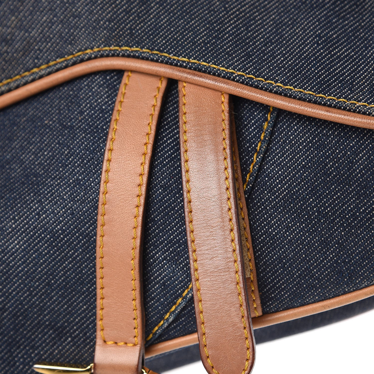 Christian Dior Denim Calfskin Saddle Bag Blue 8 of 14