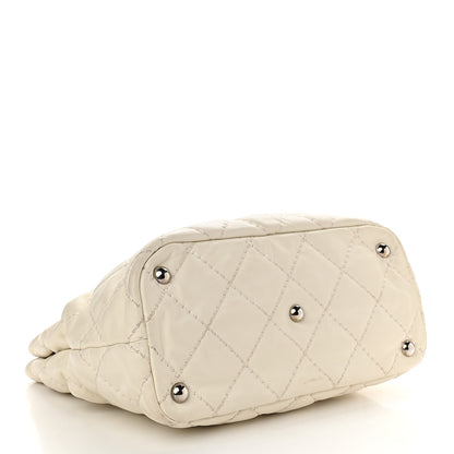 Chanel Calfskin Contrast Stitch Tote Beige 4 of 12