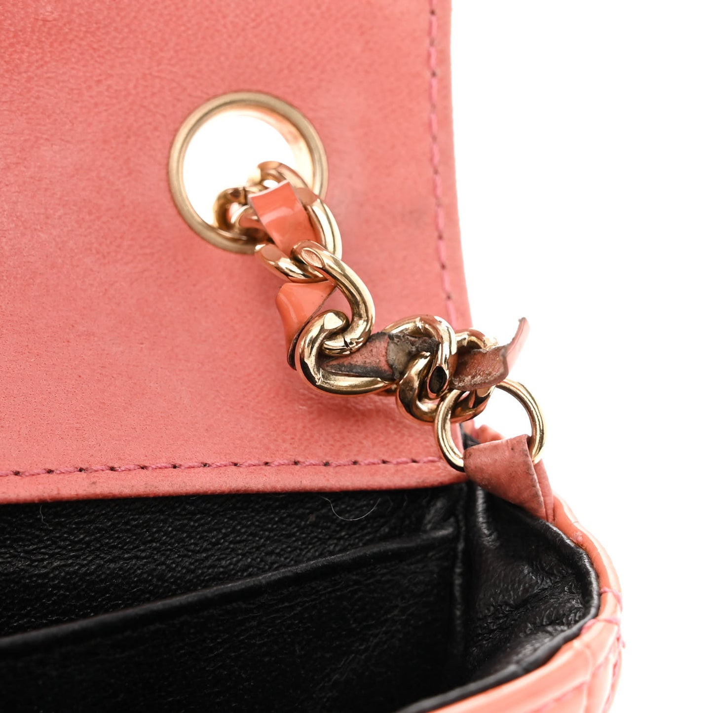 Patent Quilted Ginza 5th Anniversary Extra Mini Rectangular Flap Pink