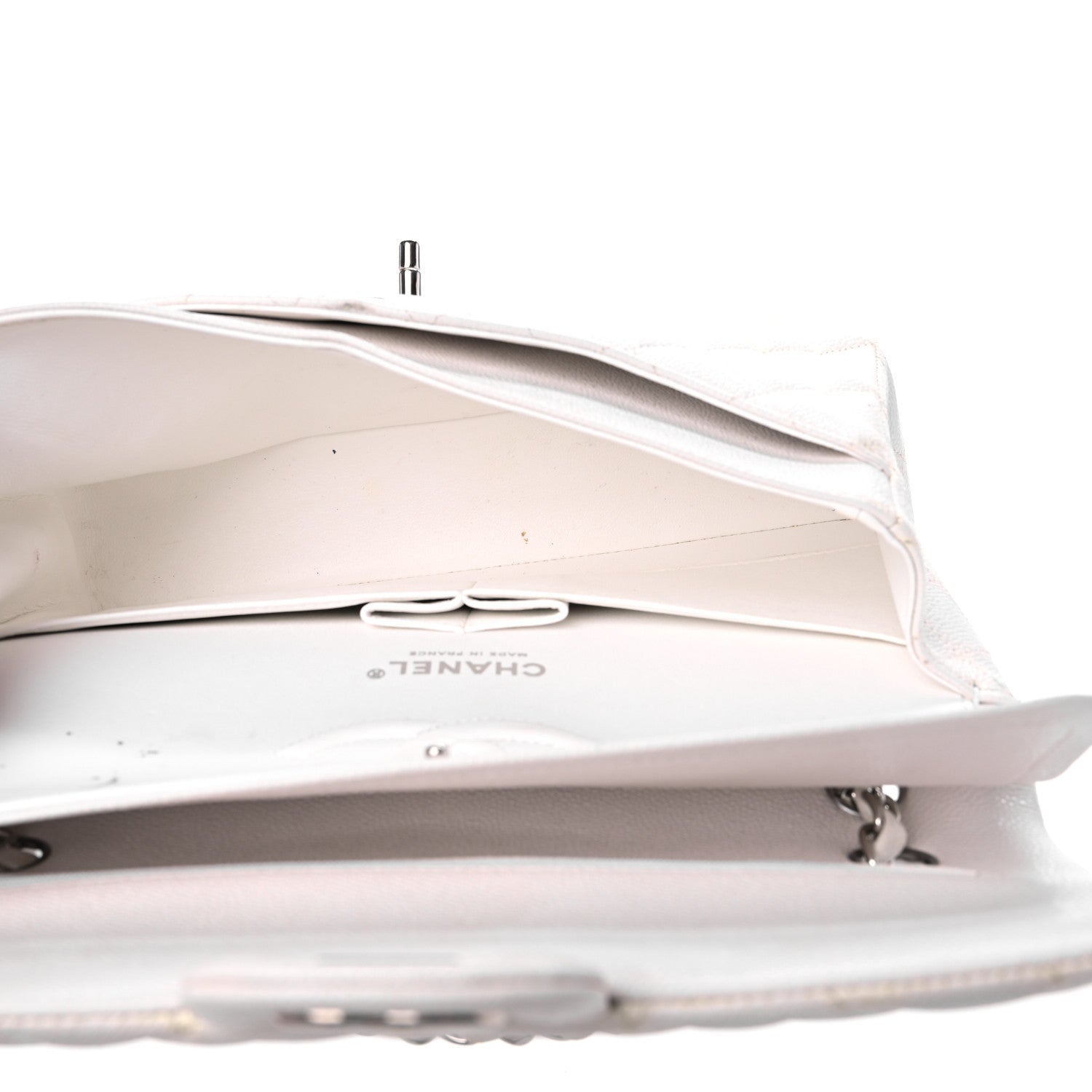 Chanel Caviar Quilted Medium Double Flap White 5 of 19