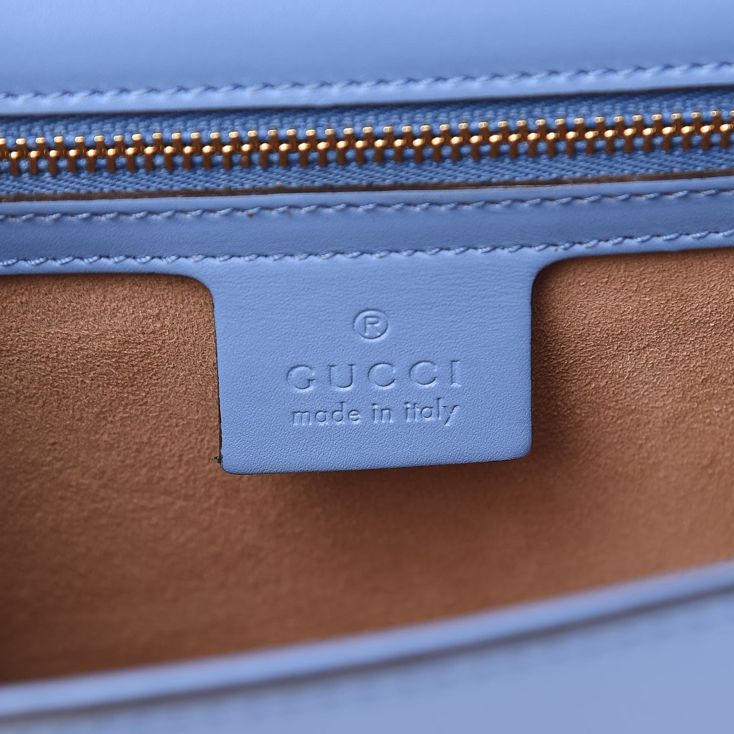 Gucci Calfskin Small Sylvie Shoulder Bag Clear Sky Blue 6 of 9