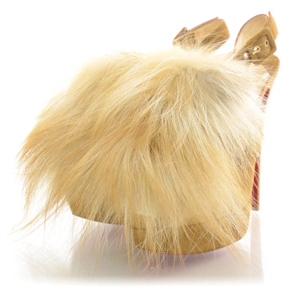 Christian Louboutin Suede Fox Fur Splash 150 Pumps 41 Camel 2 of 6