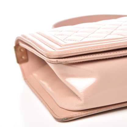 Chanel Patent Calfskin Quilted Medium Boy Flap Light Pink 12 of 15