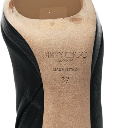 Jimmy Choo Grainy Calfskin Hayley 100 Over The Knee Boots 37 Black 6 of 7