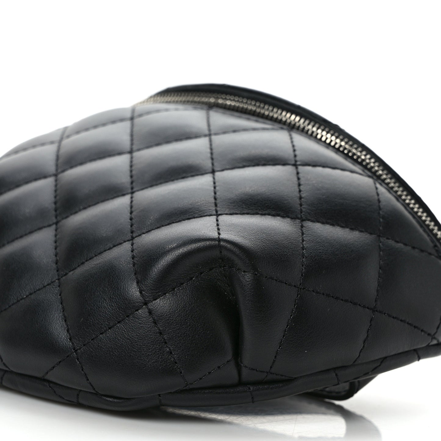 Calfskin Quilted Waist Belt Bag Black