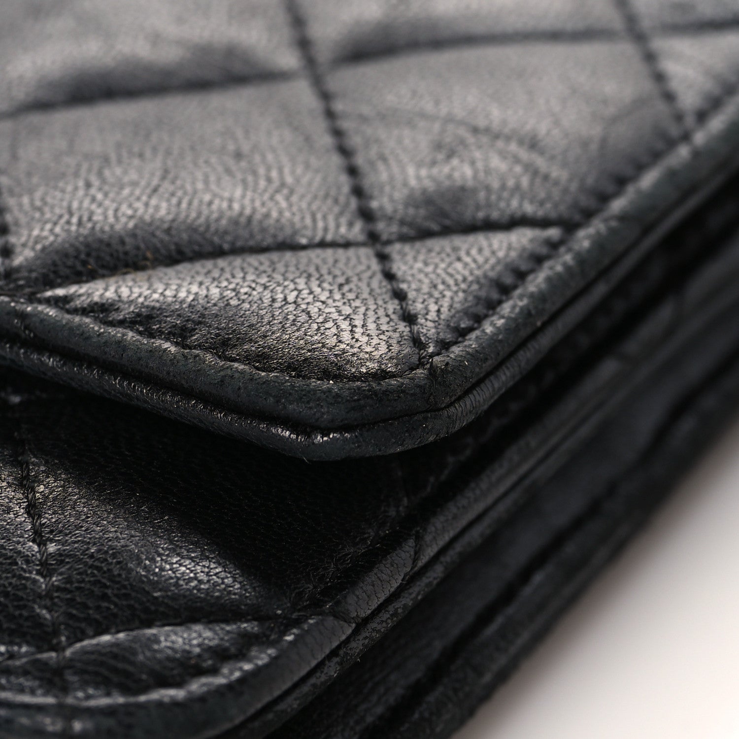 Chanel Lambskin Quilted Wallet On Chain WOC Black 11 of 12