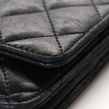 Chanel Lambskin Quilted Wallet On Chain WOC Black 11 of 12