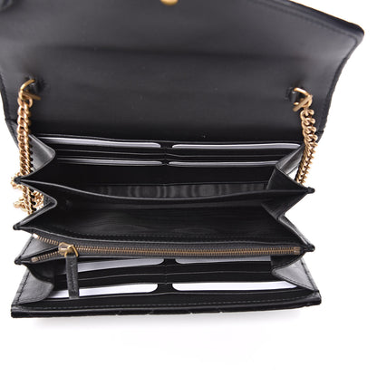 Gucci Velvet Matelasse GG Marmont Chain Wallet Black 5 of 11