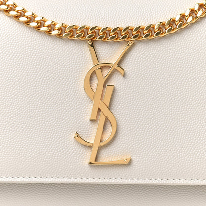 Saint Laurent Grain De Poudre Small Monogram Kate Satchel Crema Soft 8 of 12