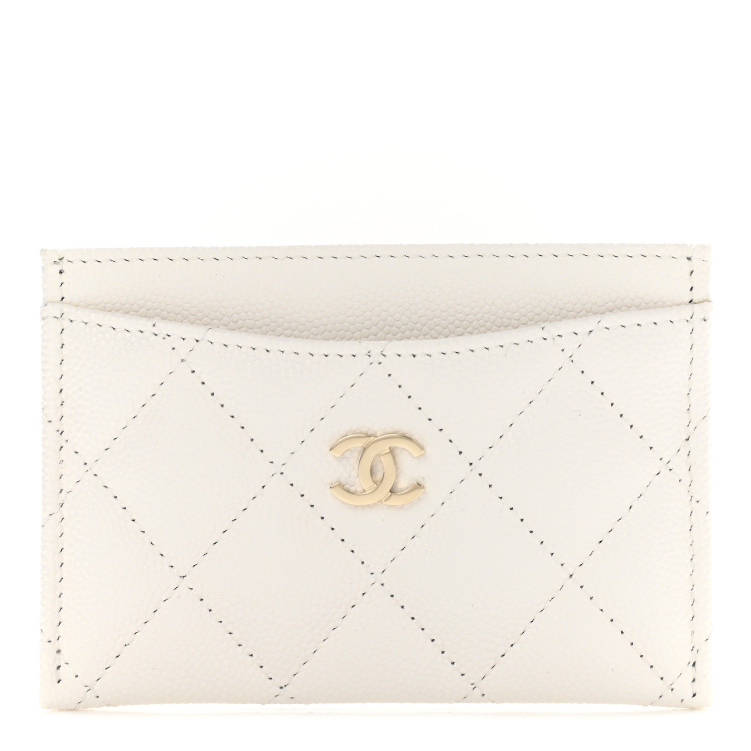 Chanel Caviar Quilted Card Holder White 1 of 9
