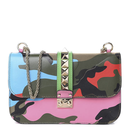 Valentino Garavani Nappa Canvas Camouflage Medium Glam Lock Rockstud Flap Multicolor 1 of 11