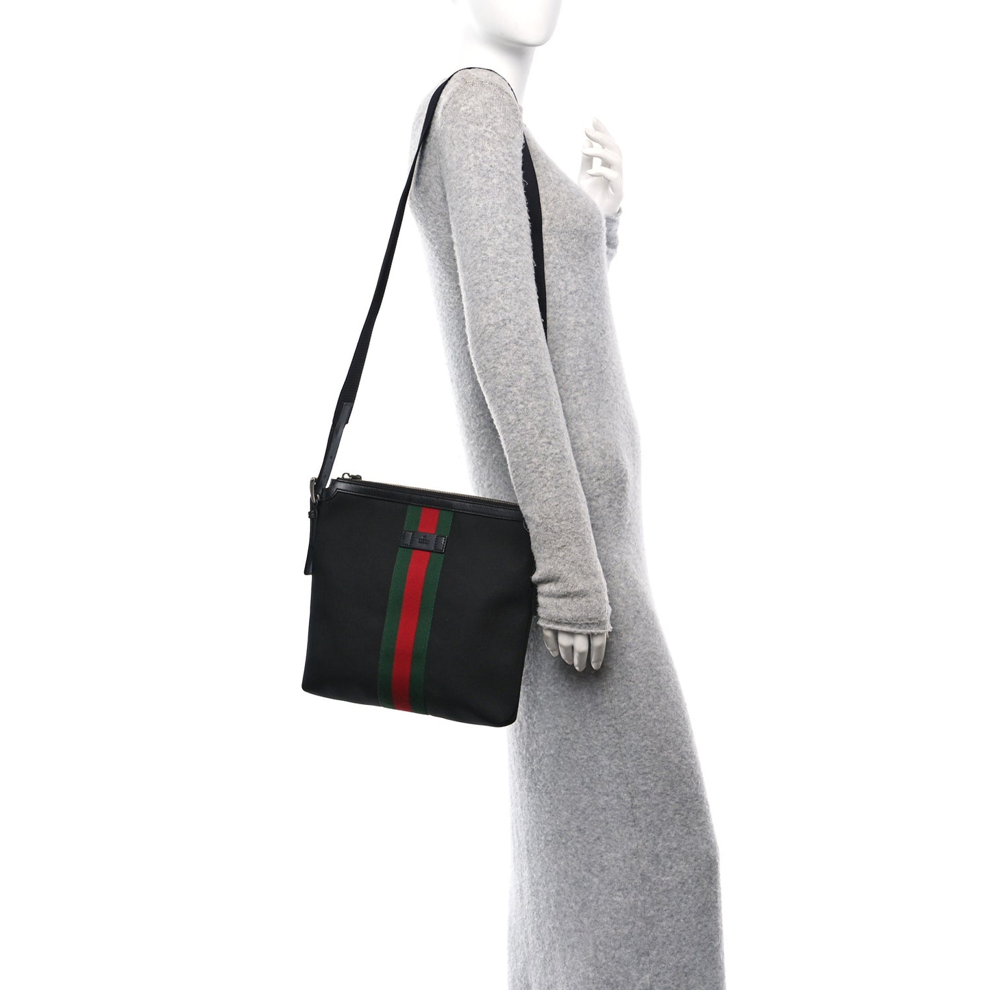 Techno Canvas Web Messenger Bag Black