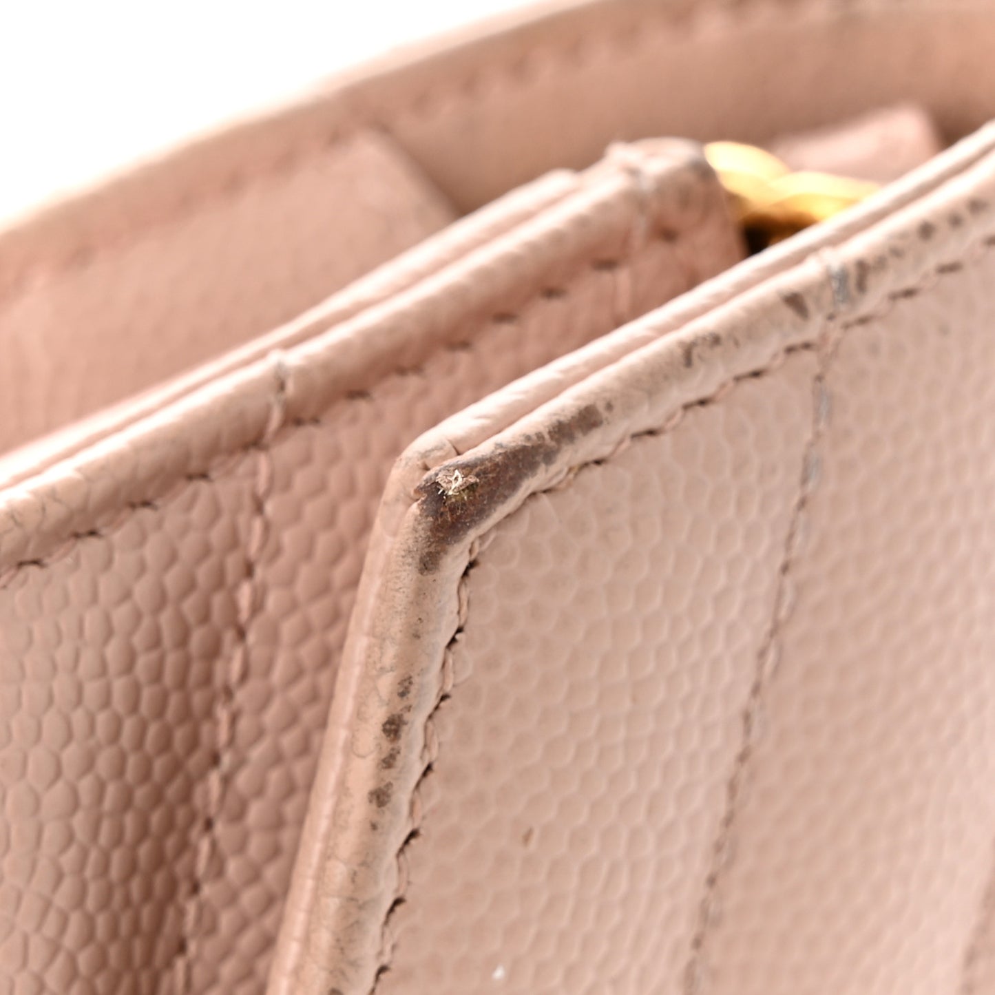 Grain De Poudre Matelasse Chevron Monogram Chain Wallet Pale Pink