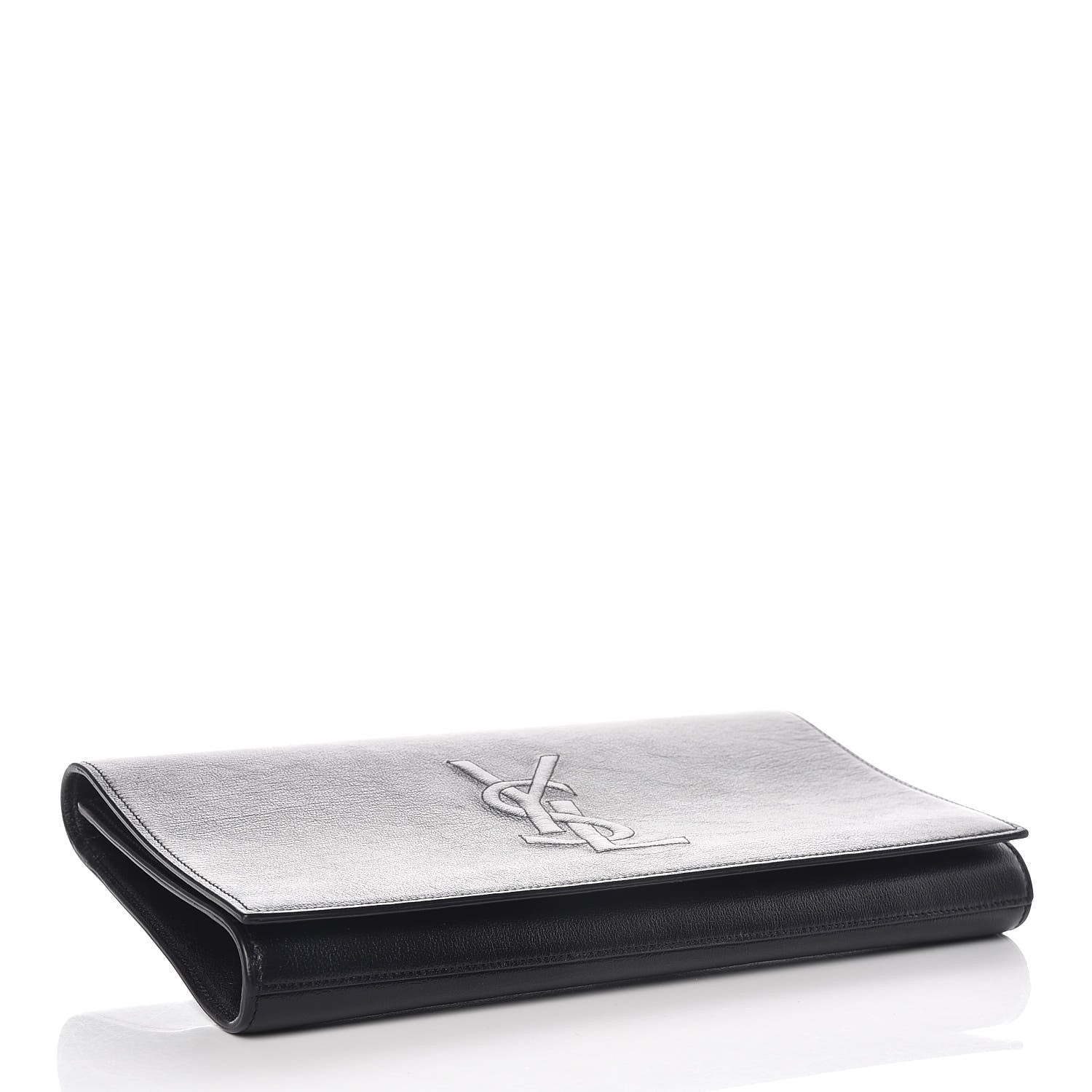 Saint Laurent Calfskin Monogram Large Belle De Jour Clutch Black 4 of 9