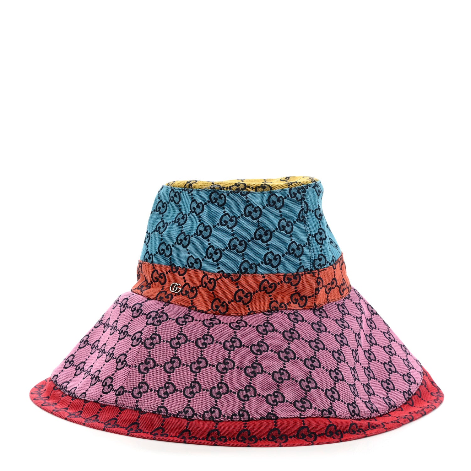 Gucci Monogram Multicolor Wide Brim Hat M Pink Multicolor 1 of 10