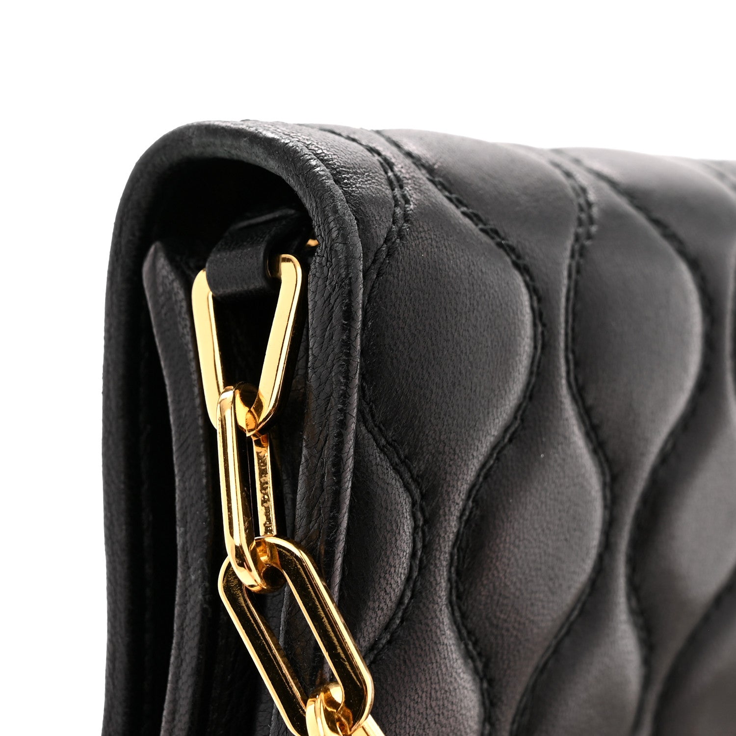 Miu Miu Nappa Padded Wallet On Chain Black 10 of 11