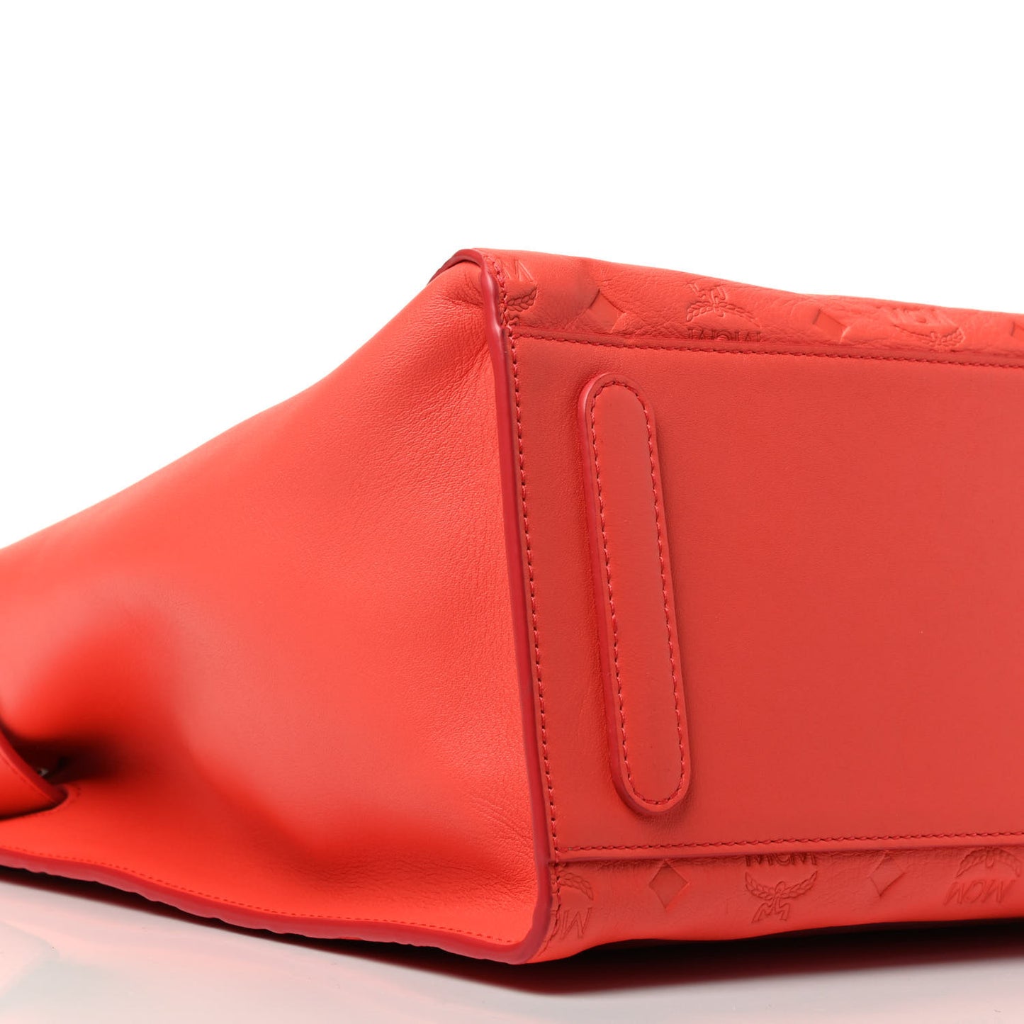 Calfskin Ottomar Monogram Essential Bucket Bag Hot Coral