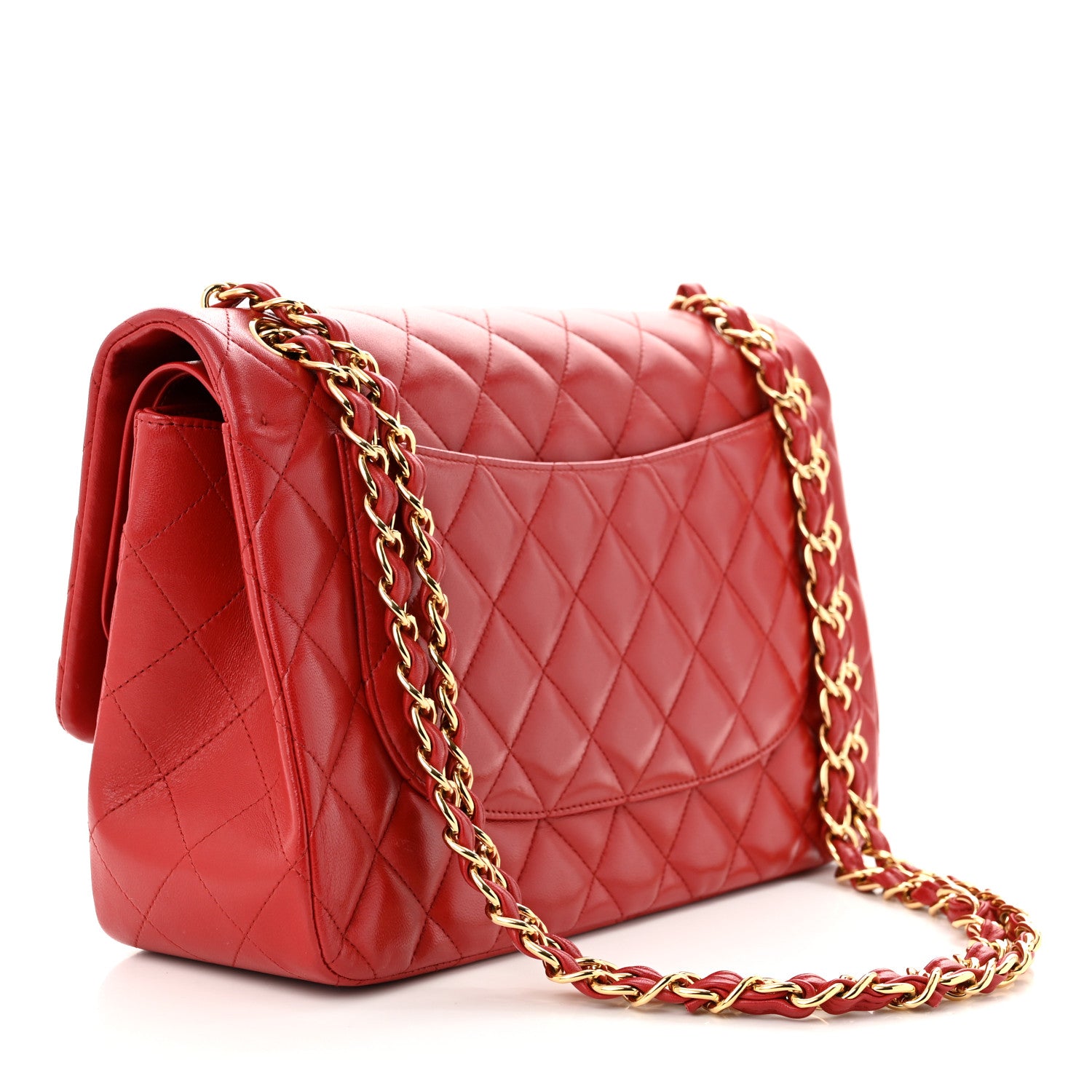 Chanel Lambskin Quilted Jumbo Double Flap Red 3 of 11