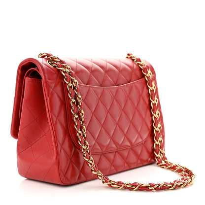 Chanel Lambskin Quilted Jumbo Double Flap Red 3 of 11