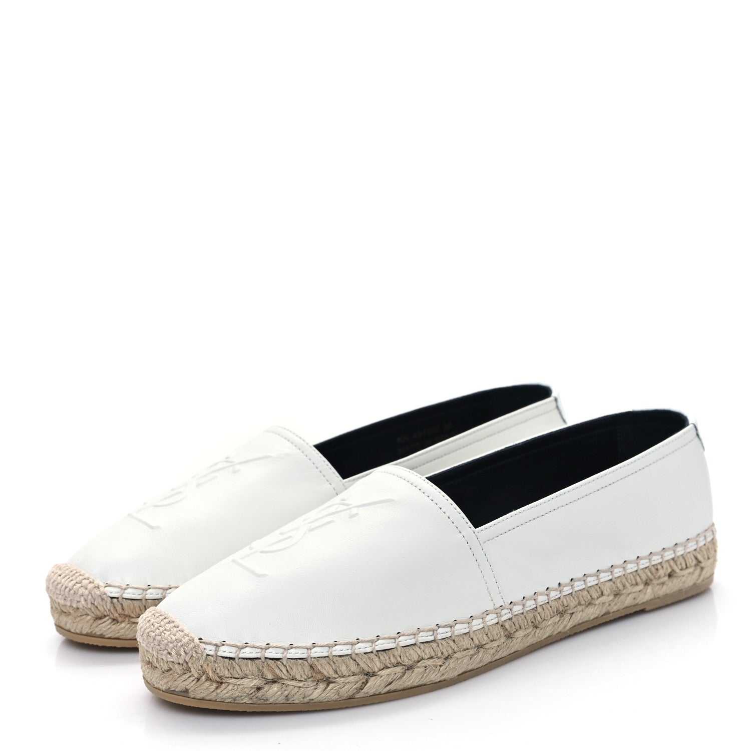 Saint Laurent Lambskin Monogram Espadrilles 38 Beige 3 of 10