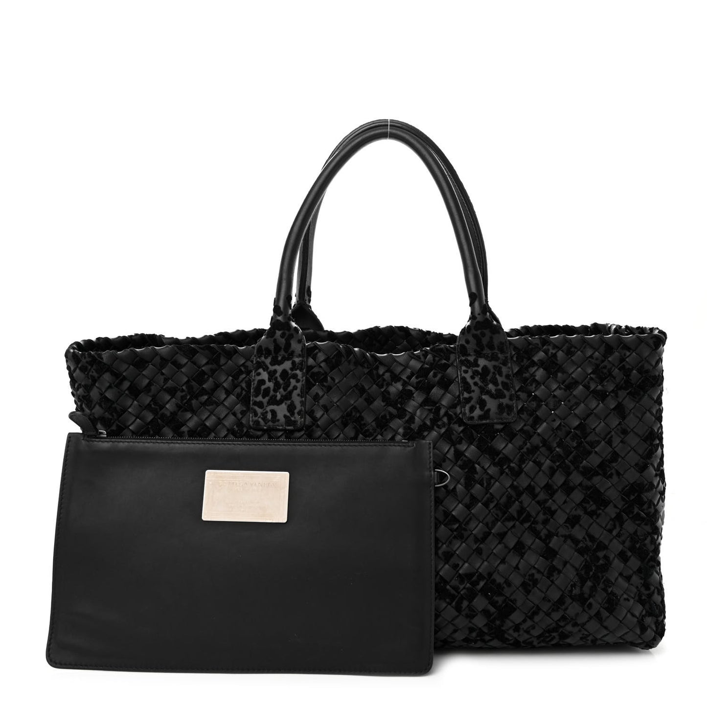 Nappa Velours Intrecciato Medium Cabat Black
