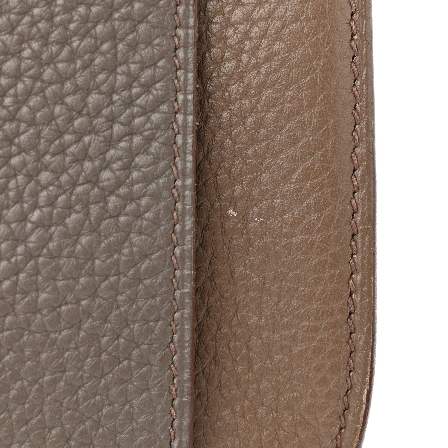 Hermes Taurillon Clemence Bi-Color Jypsiere 28 Etain Etoupe 12 of 12