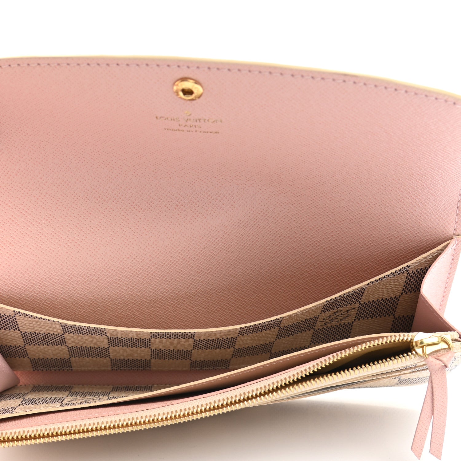 Louis Vuitton Damier Azur Emilie Wallet Rose Ballerine 5 of 8
