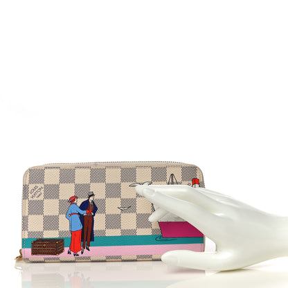 Louis Vuitton Damier Azur 2016 Christmas Animation Zippy Wallet Rose Ballerine 2 of 13