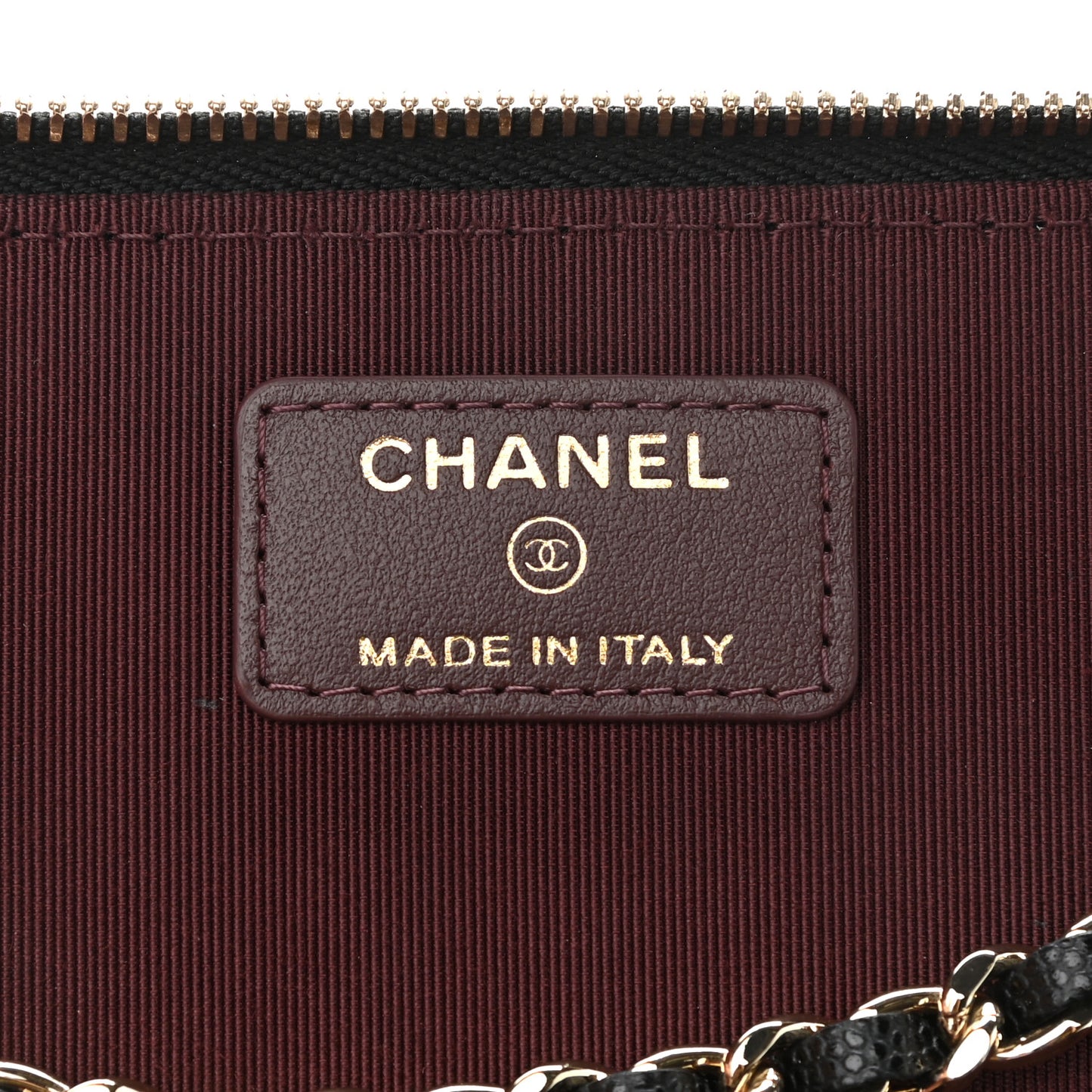 Caviar Quilted Small Vanity Case With Chain Black