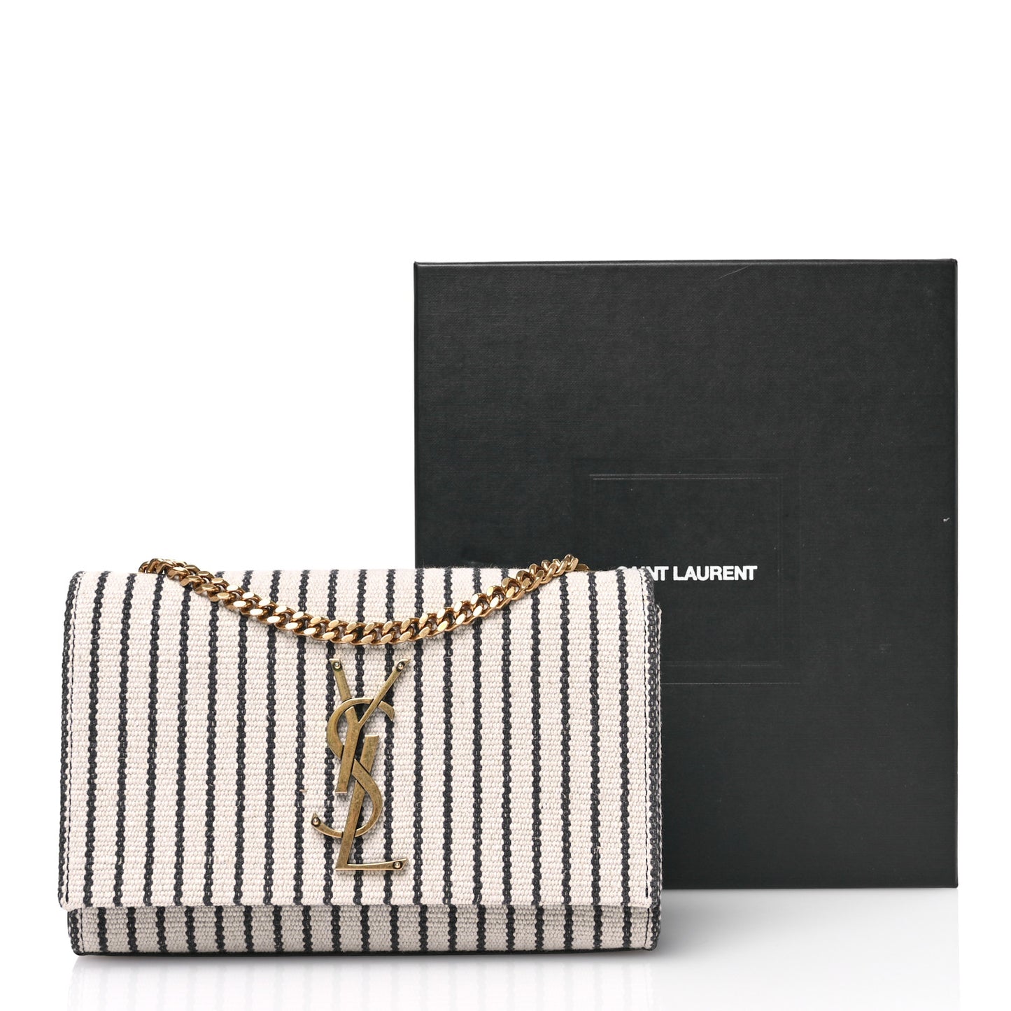Canvas Small Striped Kate Satchel Grigio Multicolor