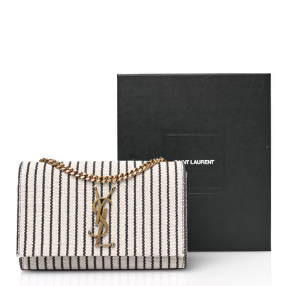 Saint Laurent Canvas Small Striped Kate Satchel Grigio Multicolor 12 of 12