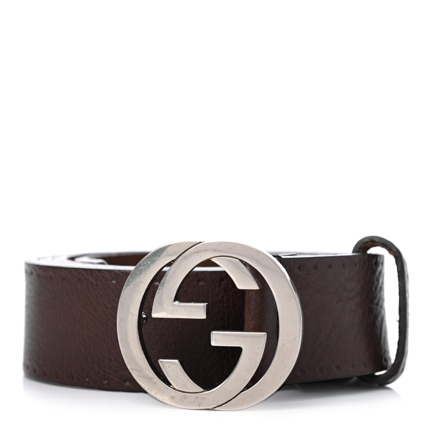 Calfskin Interlocking G Belt 105 42 Dark Brown