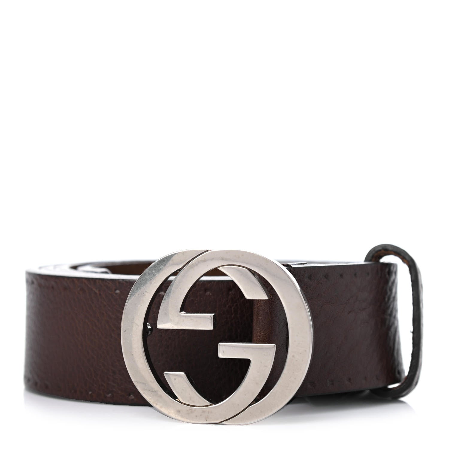 Gucci Calfskin Interlocking G Belt 105 42 Dark Brown 1 of 4