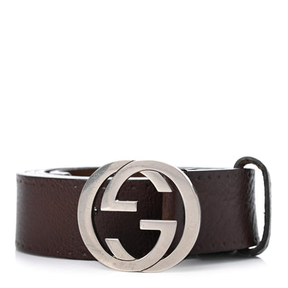 Gucci Calfskin Interlocking G Belt 105 42 Dark Brown 1 of 4