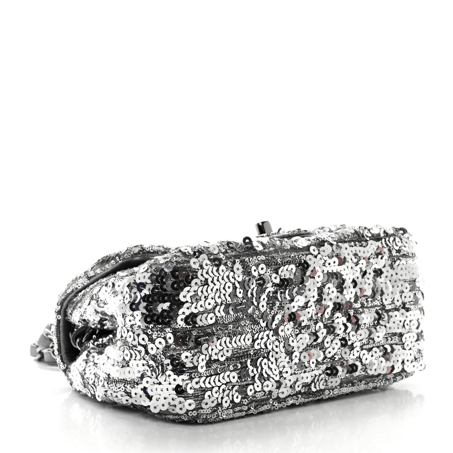 Chanel Sequin Mini Square Flap Silver 4 of 12