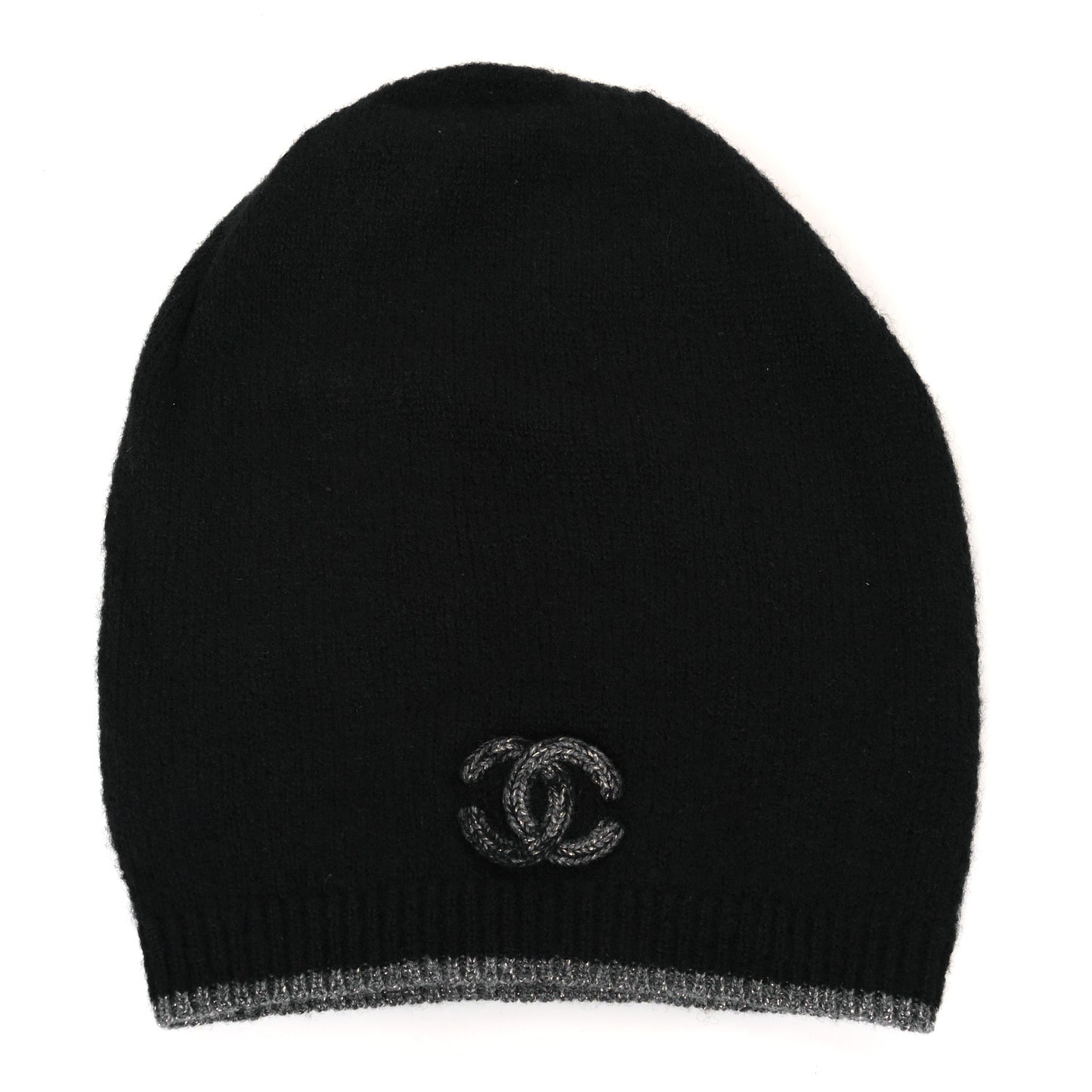 Cashmere CC Beanie Hat Black Grey