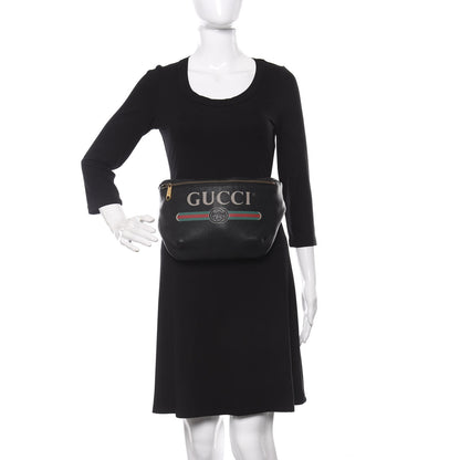 Gucci Grained Calfskin Logo Belt Bag Black 2 of 9