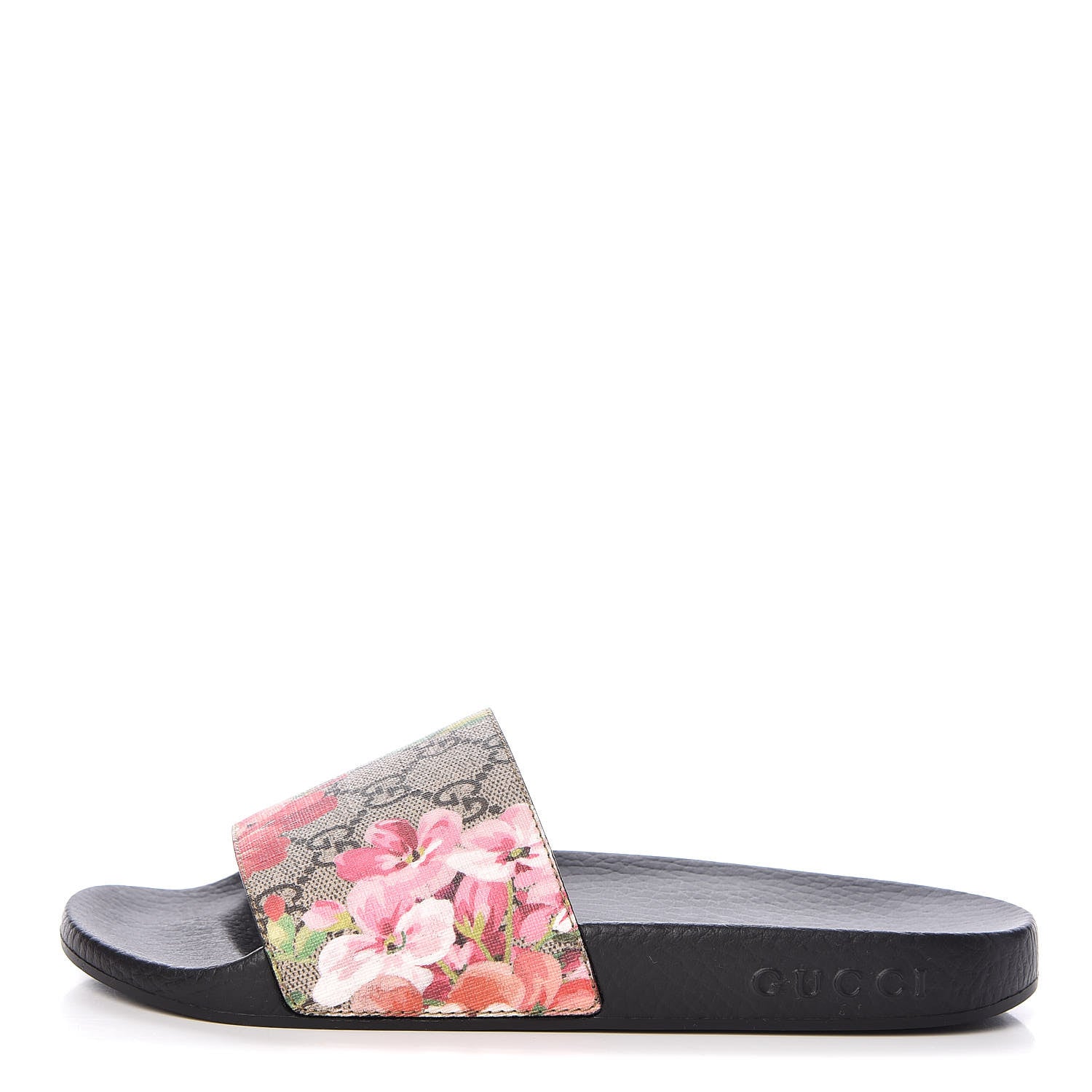 Gucci GG Supreme Monogram Blooms Slide Sandals 36 Beige Multicolor 1 of 9