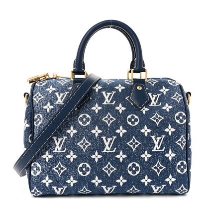 Louis Vuitton Monogram Jacquard Denim Speedy Bandouliere 25 Bleu 1 of 9