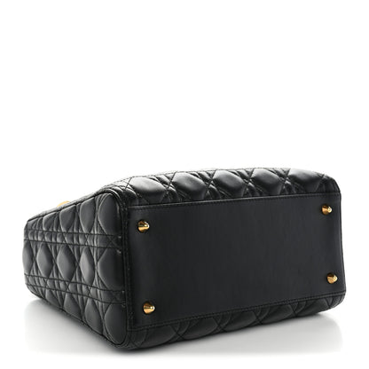 Christian Dior Lambskin Cannage Medium Lady Dior Black 3 of 9