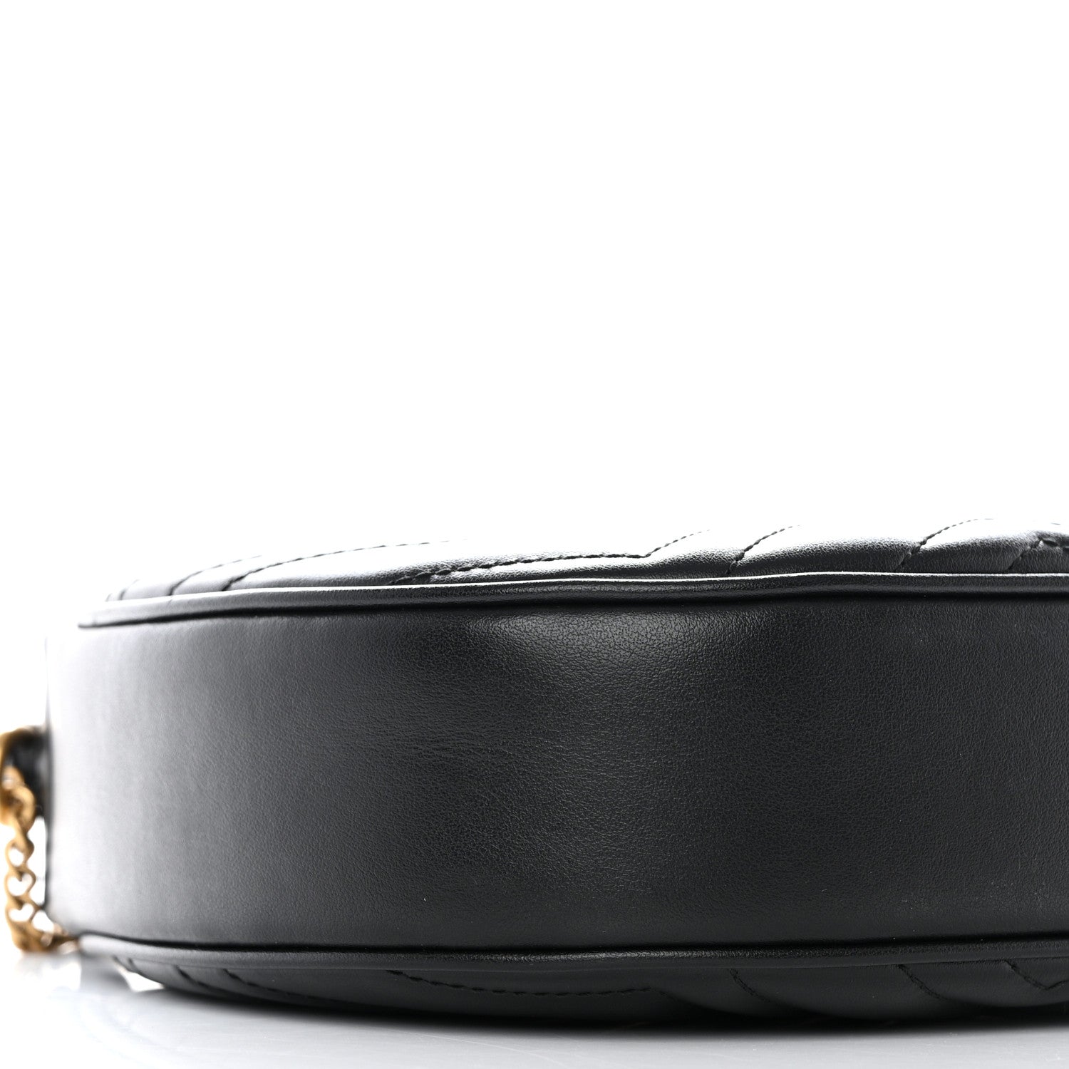 Gucci Calfskin Matelasse Chevron Mini GG Marmont Half Moon Hobo Black 9 of 10
