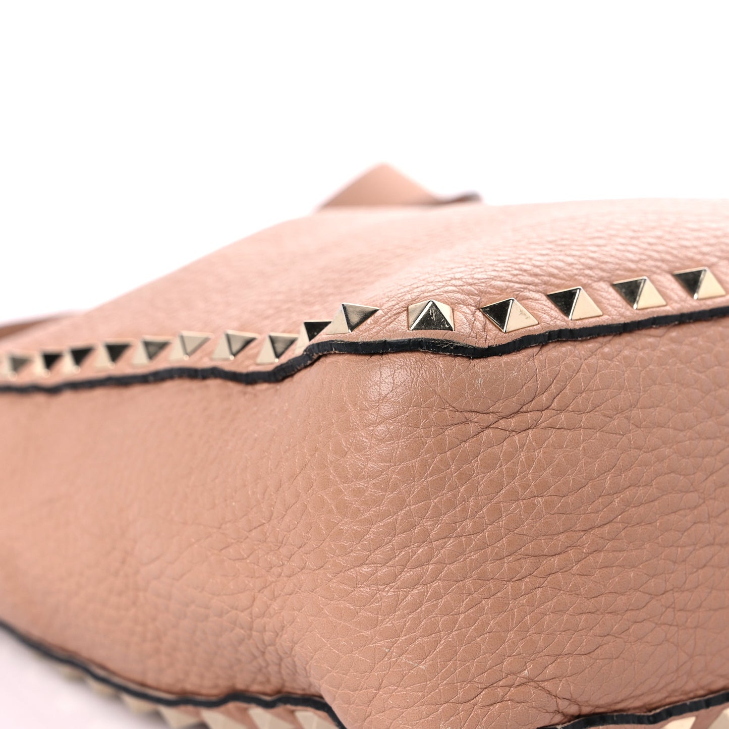 Pebbled Calfskin Small Rockstud Flip-Lock Messenger Bag Soft Noisette