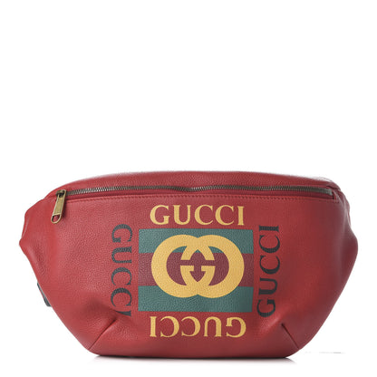 Gucci Grained Calfskin Logo Belt Bag Hibiscus Red 1 of 7
