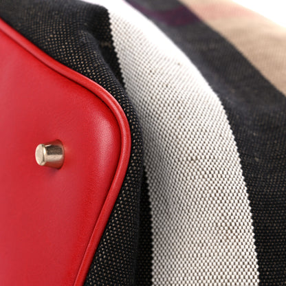 Burberry Canvas Mega Check Medium Ashby Hobo Cadmium Red 9 of 14