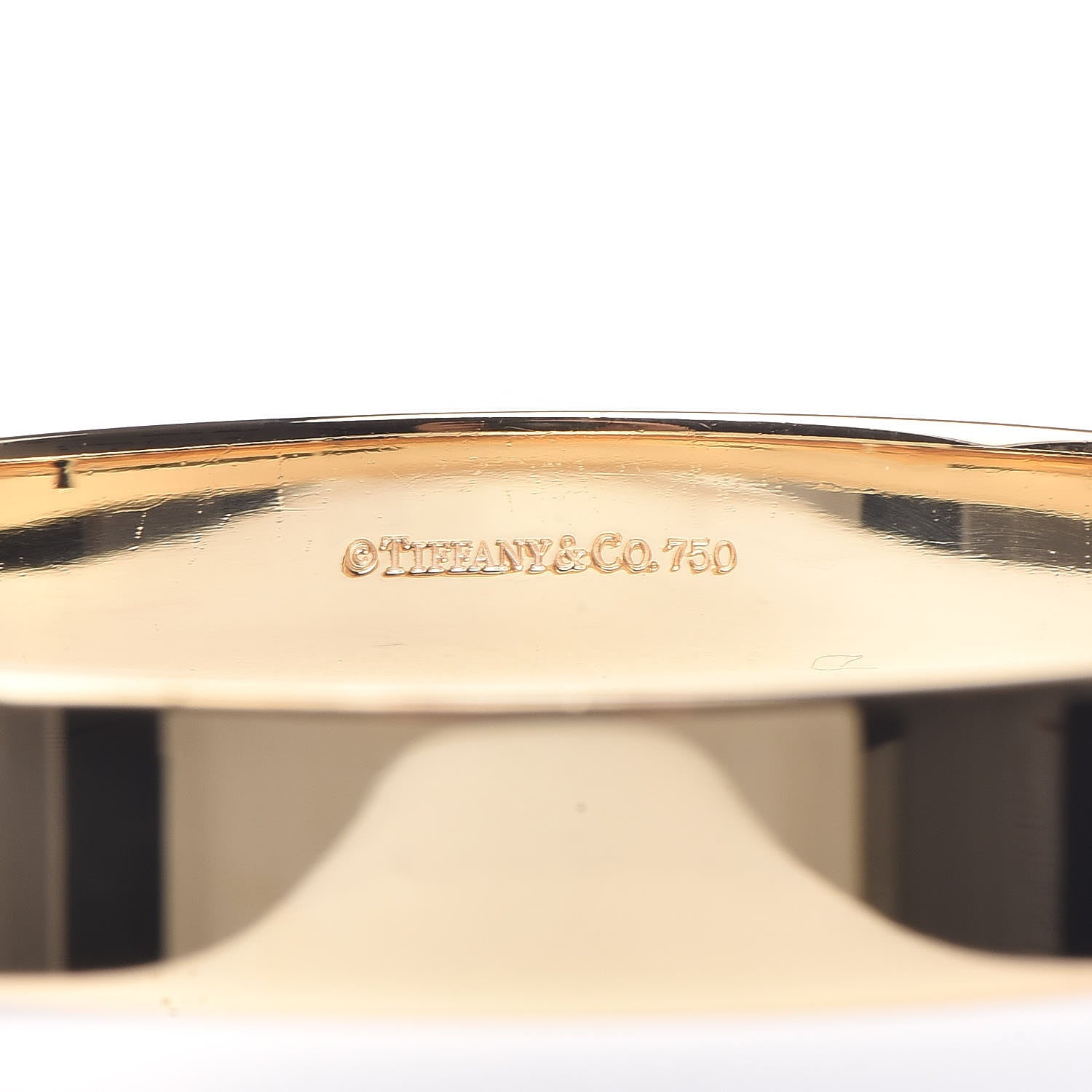 Tiffany 18K Yellow Gold Diamond Narrow Locks Bangle Bracelet 4 of 4